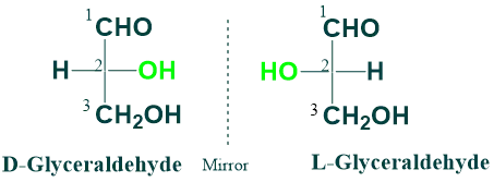 D and L isomers of glyceraldehyde