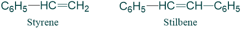 Structure of styrene and stilbene