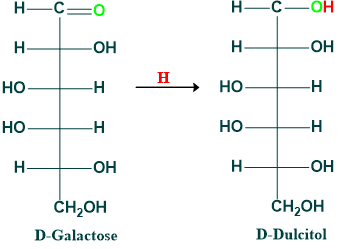 reduction of galactose