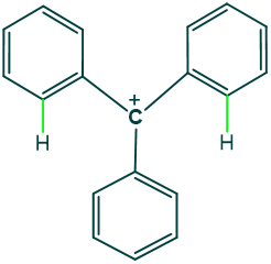 Tertiary phenyl carbocation structure