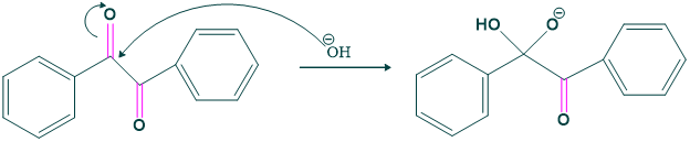 Mechanism of benzil-benzilic acid rearrangements step 1