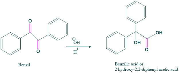 Reaction of benzil benzilic acid rearrangements