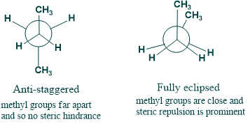 conformational isomers showing steric effect