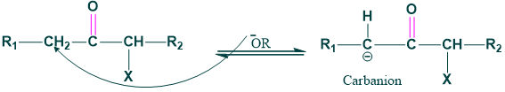 Formation of Carbanion