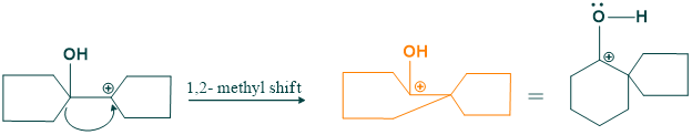 Mechanism of cyclic pinacole methyl shift