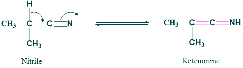 Tautomerism between nitrile and ketenimine