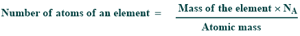 Number of atoms of an element