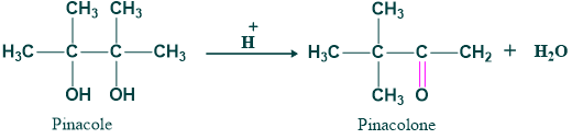 Reaction of pinacole-pinacolone rearrangement