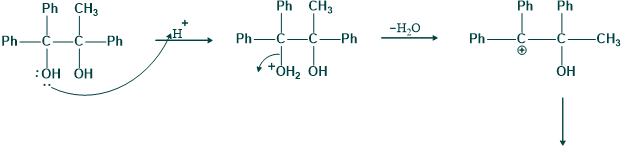 Unsymmetrical pinacole rearrangement major product step 01