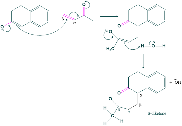 Michael addition step 02 in Robinson annulation reaction example