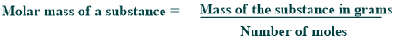 Molar mass of the substance