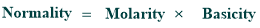 Formula to calculate normality of bases