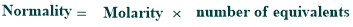 conversion of molarity into normality