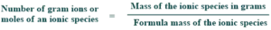 Number of grams ions
