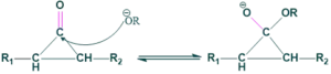 attack of nucleophile