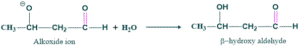 deprotenation of water molecule aldol condensation