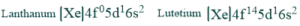 electronic configuration of lanthanum and lutetium