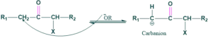 formation of carbanion