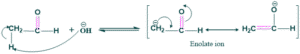 formation of enolate ion
