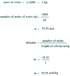 molality of pure water