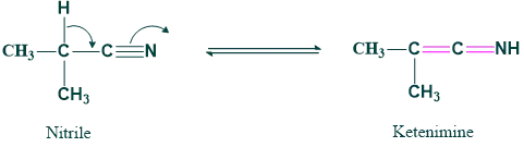 Tautomerism 9 nitril and ketenimine form