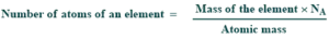 number of atoms of an element