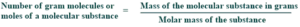 number of grams molecules
