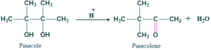 reaction of pinacole pinacolone rearrangement
