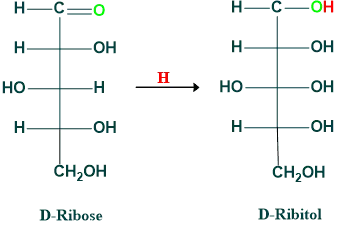 reduction of ribose