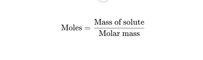 formula of moles