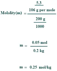 molality of anhydrous sodium carbonate solution