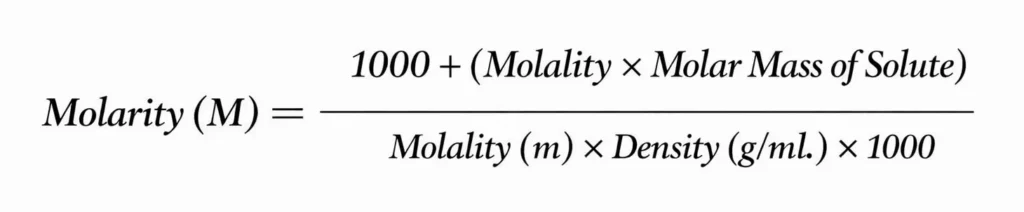 relationship between molarity and molality